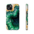 Green Geode in Watercolor - Impact Resistant Phone Case iPhone 14 Plus Glossy